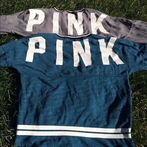 Grey and Teal Varsity Sweatshirt Bundle L