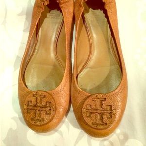 Tory Burch Camel Reva Ballet Flats
