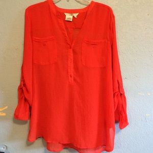 Orange Tunic Blouse