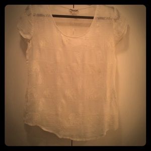 Lucky Brand Elephant Embroidered Top