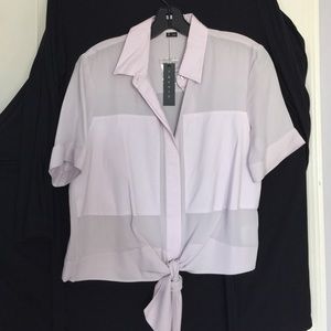 Theory tie front blouse