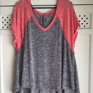 FREE PEOPLE gray baseball shirt medium