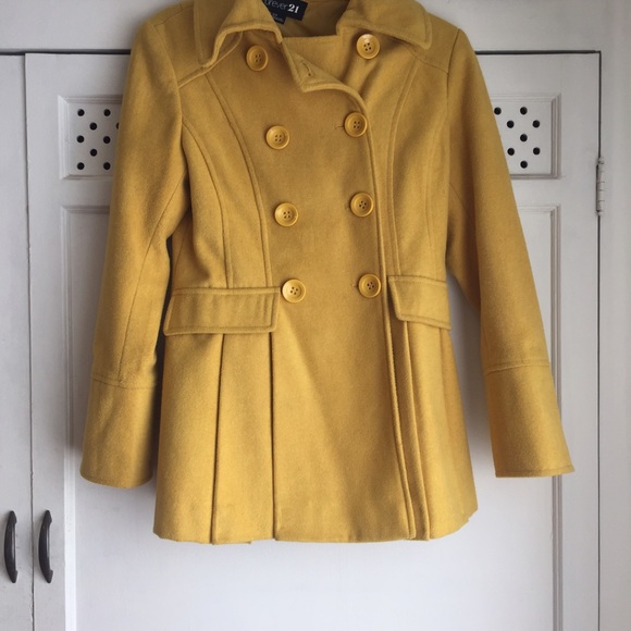 Yellow Peacoat forever 21 Small