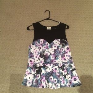 Floral Printed Peplum Top