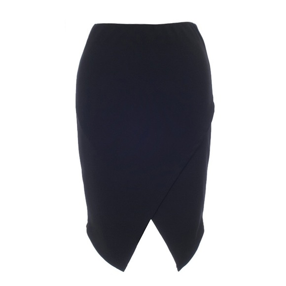 Dresses & Skirts - Black V Cut Midi Skirt #427-BL