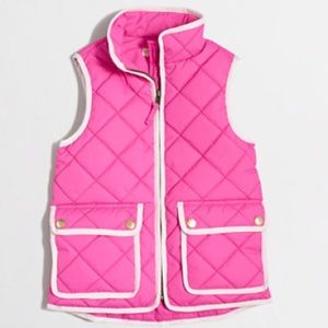 J Crew pink puffer vest. NWT!