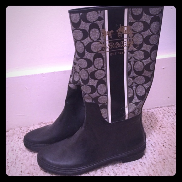 LIKE NEW Coach Rainboots - Size 8.5