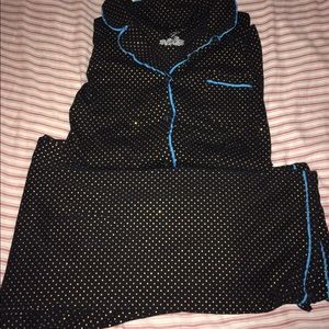 Lane Bryant Black & Gold Polka Dot Pjs