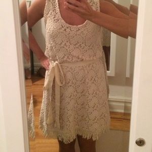 Lace Dress with Fringe Detail