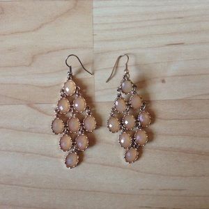 Light pink chandelier earrings