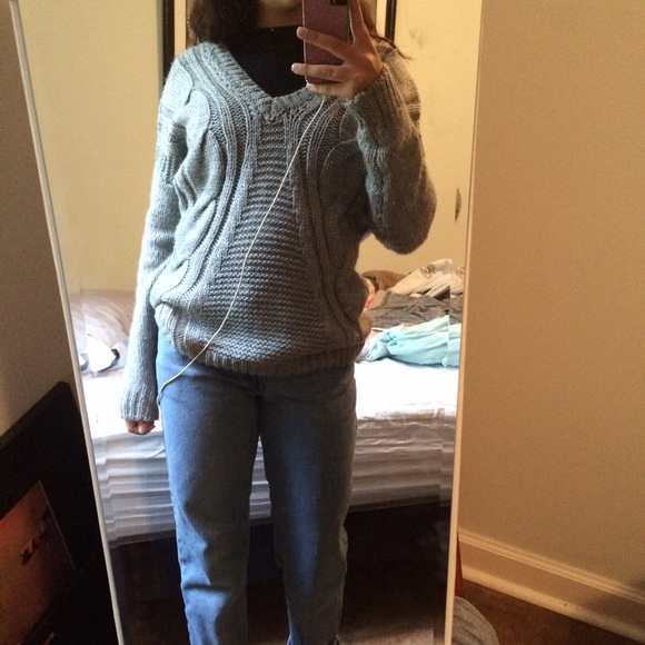 NEW WITH TAGS grey cable knit sweater