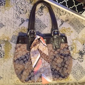 Coach handbag with silk scarf