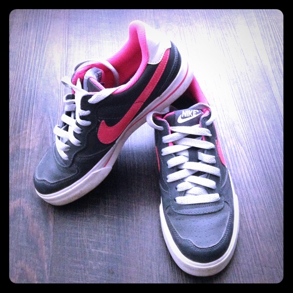 Grey and pink Nike's