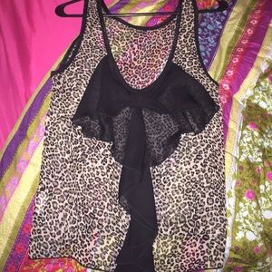 Cheetah bow tie blouse