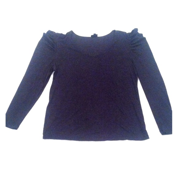 MOSSIMO BLACK COTTON SHIRT W/ PUFF SLEEVES SZ:XXL