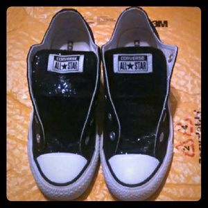 Black Sparkly Converse size 6 women