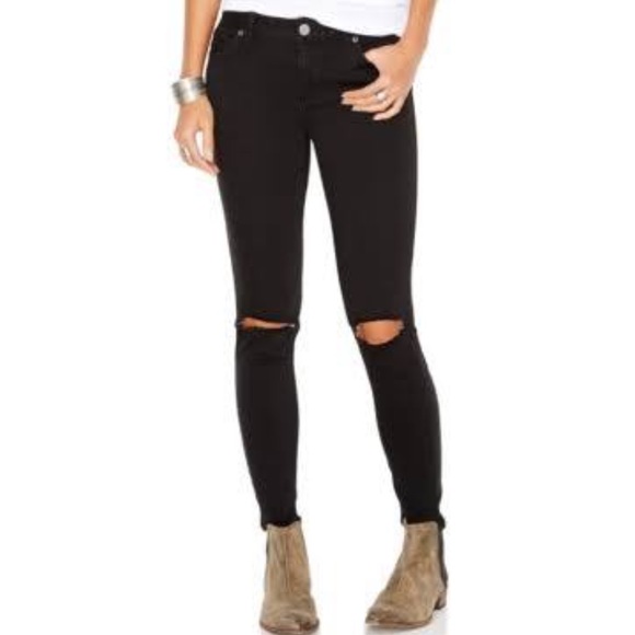 Slit Knee Denim Jeans