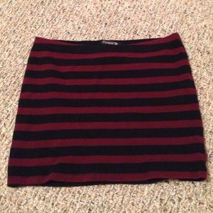 Forever21 Burgundy and Black Mini Skirt