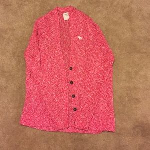 Abercrombie & Fitch pink oversize knit cardigan
