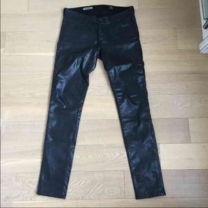 AG Adriano Goldschmied waxed skinny legging jeans