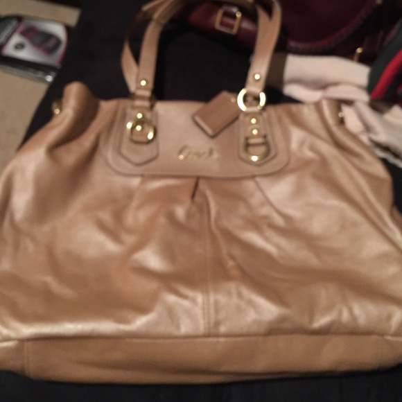 Coach purse gold shimmer