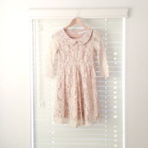 Cute Blush Lace long sleeve dress