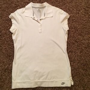 White nike golf shirt