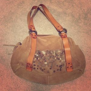 Tan suede handbag