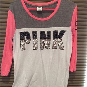 Victoria's Secret Bling Pink 3/4 sleeve tee....