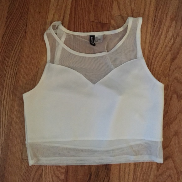 H&M Tops - H&M sheer crop top size M