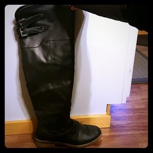 Black knee high boots
