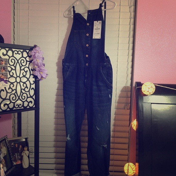 BLUE JEAN BOYFRIEND FIT ONE PIECE - Picture 1 of 3