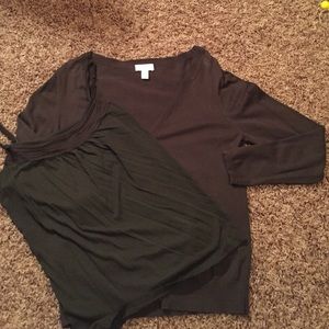 Brown cardigan sweater and brown tank top