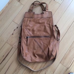 Soft leather fold over bag