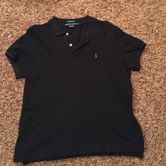 Women's black polo shirt
