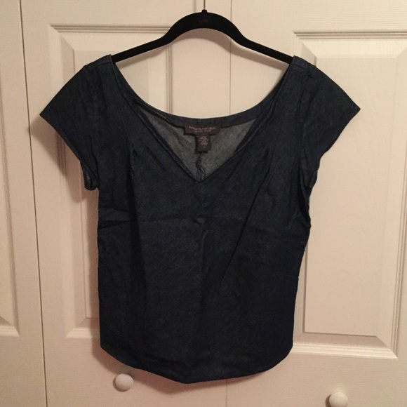 Denim Cap Sleeve Top