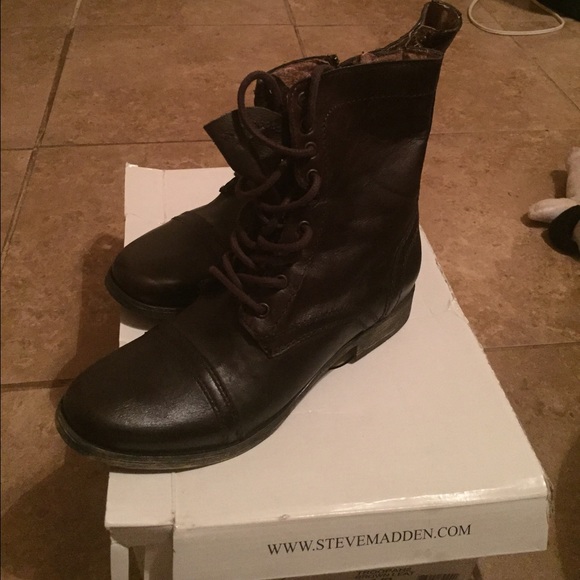 Steve Madden brown leather boots size 71/2 men