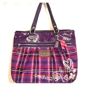 Tartan Berry Plaid Coach Poppy Purse