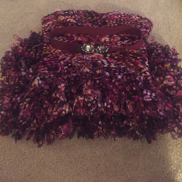 BCBGMAXAZRIA Dress multi color size 6 with belt - Picture 3 of 4