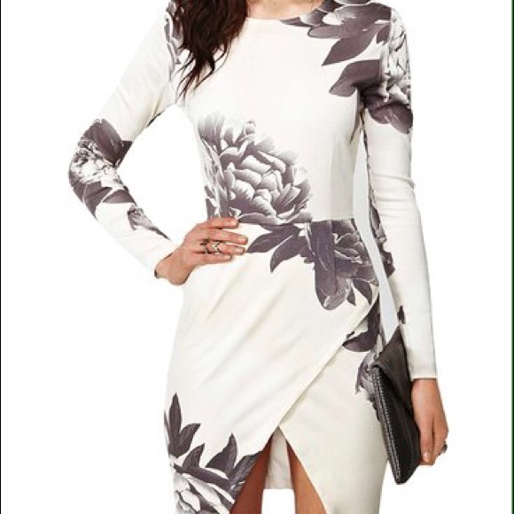 Floral Pattern Wrap Dress