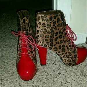 Cheetah Print Platform Boot Heels Cheetah Print Platform Boot Heels