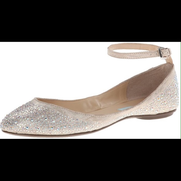 Blue by Betsy Johnson Rhinestone Ballet Flats