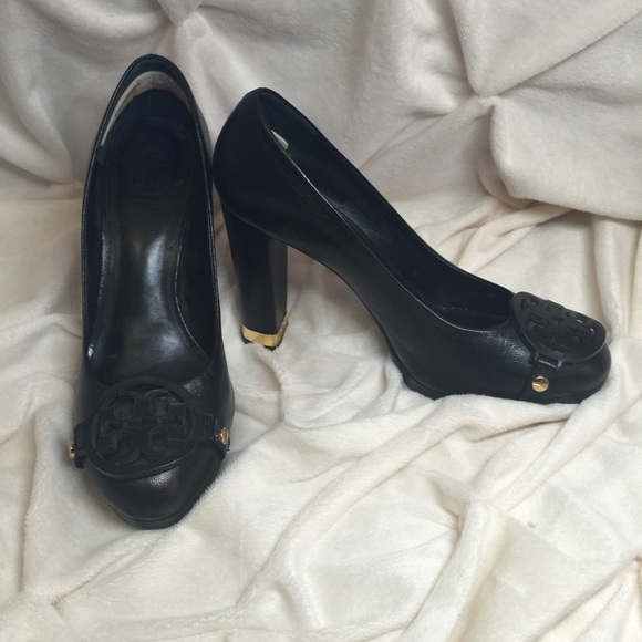 Tory Burch Black Leather Heels Size 6