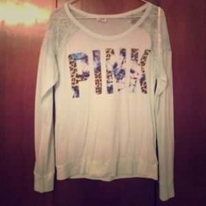 Light blue and printed VS Pink shirt