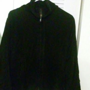 Black faux fur jacket
