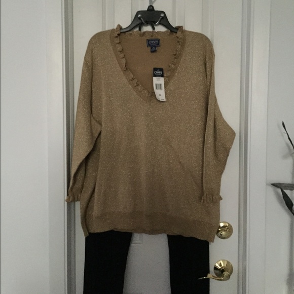 Chaps gold metallic sweater.