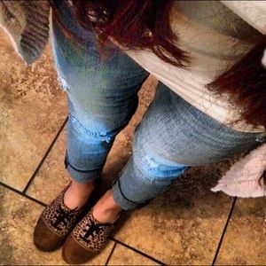 Brown cheetah print flats