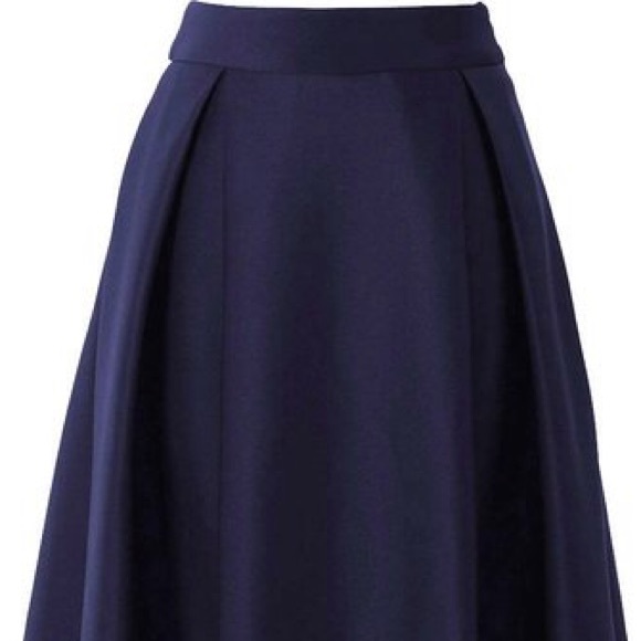 Knee length Midi Skirt in Navy Blue - Picture 1 of 2