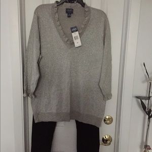 Chaps silver metallic sweater.