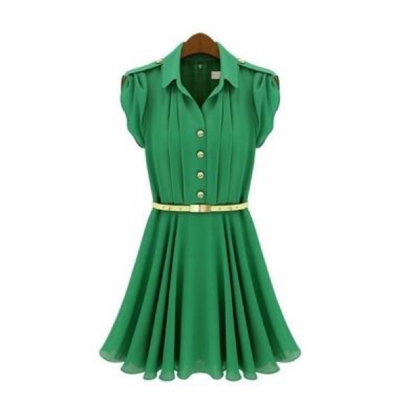 Flowy Pretty Kelly Green Dress